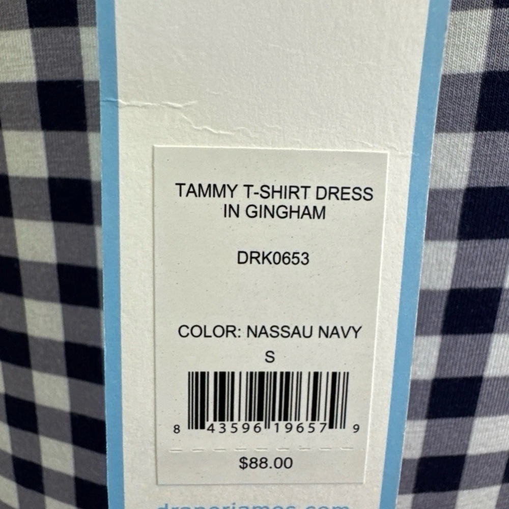 Draper James Tammy T Shirt Gingham Short-Sleeve Maxi Dress - Navy and White - Picture 6 of 8
